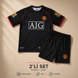 Sonvadi Manchester United Cr7 Siyah Çocuk Futbol Forması 2'li Set Forma + Şort - 11 - 12 Yaş