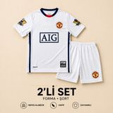 Sonvadi Manchester United Ronaldo 7 Beyaz Çocuk Futbol Forması 2'li Set Forma + Şort - 13 - 14 Yaş - Siyah