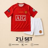 Sonvadi Manchester United Ronaldo 7 Kırmızı Çocuk Futbol Forması 2'li Set Forma + Şort - 7 - 8 Yaş - Siyah
