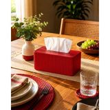 Sonvadi Modern Peçetelik 11X23 cm 3 D Tasarım Yemek Masası Peçetelik - Kırmızı - 11 x 23 cm