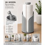 Sonvadi Modern Rulo Peçetelik 8X23 cm 3 D Tasarım Yemek Masası Peçetelik - Gri - 8 x 23 cm