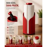 Sonvadi Modern Rulo Peçetelik 8X23 cm 3 D Tasarım Yemek Masası Peçetelik - Kırmızı - 8 x 23 cm