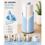 Sonvadi Modern Rulo Peçetelik 8X23 cm 3 D Tasarım Yemek Masası Peçetelik - Mavi - 8 x 23 cm