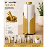 Sonvadi Modern Rulo Peçetelik 8X23 cm 3 D Tasarım Yemek Masası Peçetelik - Mor - 8 x 23 cm