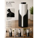 Sonvadi Modern Rulo Peçetelik 8X23 cm 3 D Tasarım Yemek Masası Peçetelik - Siyah - 8 x 23 cm