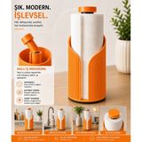 Sonvadi Modern Rulo Peçetelik 8X23 cm 3 D Tasarım Yemek Masası Peçetelik - Turuncu - 8 x 23 cm