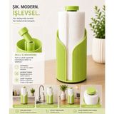 Sonvadi Modern Rulo Peçetelik 8X23 cm 3 D Tasarım Yemek Masası Peçetelik - Yeşil - 8 x 23 cm