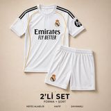 Sonvadi Real Madrid Arda Güler 25/26 Sezon Çocuk Futbol Forması 2'li Set Forma + Şort - 7 - 8 Yaş - Siyah