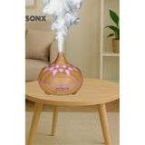 Sonx Aroma Difüzör Gece Işığı 7 Led Desenli Nemlendirici Kumandalı Buhar Makinesi 550 Ml
