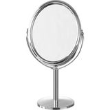 sonx Oval Masaüstü Ayaklı 360° Dönebilen çift taraflı büyüteçli krom ayna 18X10cm