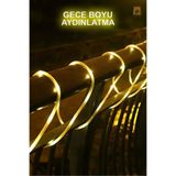 sonx Solar Güneş Enerjili Esnek Flexible Şerit Hortum Bahçe Aydınlatma-10 Metre Sarı Günışığı Aydınlatma