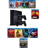 Sony 1 TB Fat Kasa Playstation 4 10 Oyunlu Gamepad ile Geniş Oyun Kütüphanesi ve Eğlenceli Oyun Deneyimi - 2.Kol, Oyun Konsolu - Siyah