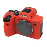 Sony A7R IV Uyumlu Silikon Koruma Kılıfı Kırmızı