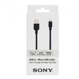 Sony CP-AB100 100cm Micro Usb 2.4a Hızlı Şarj Ve Siyah Data Kablosu