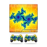 Sony Playstation 3 PS3 Slim Skins + 2 Controller Skins Sticker Fraktal Works ile Uyumlu MightySkins Kaplama