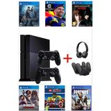 SONY Playstation 4 Fat Kasa 500 Gb+Yenilenmiş+2. Ps4 Kol + 15 Dijital Oyun - Siyah