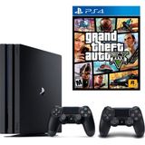 Sony Playstation 4 Pro 1 TB Oyun Konsolu CUH-7000 + 2. Kol ile GTA 5 Oyunları için Geniş Depolama