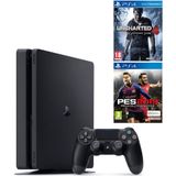 Sony Playstation 4 Slim 500 GB + 2.Kol + PES 19 + Uncharted 4 A Thief's End