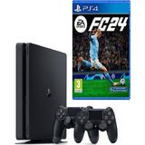 Sony Playstation 4 Slim 500 GB Oyun Konsolu + 2.Dualshock + Ps4 FC 24 Özellikli Eğlence Deneyimi