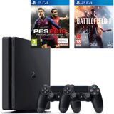 Sony Playstation 4 Slim 500GB + 2.Kol + PES 19 + Battlefield 1
