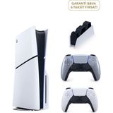 Sony Playstation 5 1 Tb Slim Cd Edition Oyun Konsolu + 2. Ps5 Kol Sterling Silver + Ps5 Şarj İstasyonu - Beyaz