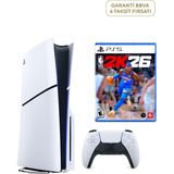 Sony Playstation 5 1 Tb Slim Cd Edition Oyun Konsolu + Ps5 Nba 2k26 Nba 26 - Beyaz
