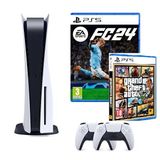 Sony Playstation 5 Diskli Oyun Konsolu - 2. Dualsense Kol - EA Sports FC 24 - GTA 5 PS5 Oyun (İthalatçı Garantili)