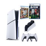 Sony Playstation 5 Slim +2.kol Dualsense +Şarj Istasyonu +Ps5 FC26 + Gta V ( Ithalatçı Garantili)