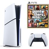 Sony Playstation 5 Slim Beyaz İthalatçı Garantili Oyun Konsolu + GTA 5 Tek Kollu Deneyim