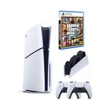 Sony Playstation 5 Slim Cd Edition + 2. DualSense Ps5 Kol + Sarj istasyonu + GTA 5 (ithalatçı Garantili)
