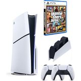 Sony Playstation 5 Slim CD Edition + 2. Dualsense Ps5 Kol + Sarj Istasyonu + Gta 5