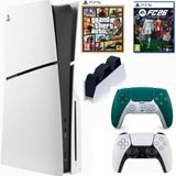 Sony Playstation 5 Slim Cdli + 2.kol Dualsense Alpine Green + Şarj + FC26 + Gta 5 ( Ithalatçı Garantili )