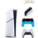 Sony Playstation 5 Slim Digital Edition 825 Gb Ssd Oyun Konsolu + 2. Ps5 Kol Rhythm Blue + Ps5 Şarj İstasyonu (yeni Sürüm) - Beyaz