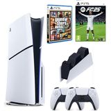 Sony Playstation 5 Slim Model Oyun Konsolu 2 Kollu Dualsense ve GTA 5 ile Yüksek Performans