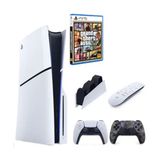 Sony PlayStation 5 Slim Oyun Konsolu + 2. DualSense Kamuflaj + Kumanda + Şarj + FC 24 + GTA 5