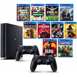 Sony Ps4 10 Oyun Yüklü 12.02 Vers. +2 V2 Kol (Teşhir) - Siyah - Beyaz