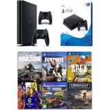 Sony PS4 Slim 500GB Oyun Konsolu 2 Kol ve 14 Dijital Oyun ile USB, Bluetooth, Wi-Fi Desteği