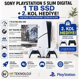 Sony Ps5 Amd Zen 2 Tabanlı 8 Çekirdekli ,slim Digital 1 Tb SSD Oyun Konsolu + 2. Dijital Kol Hediye - Beyaz