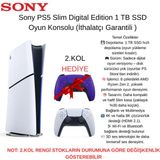 SONY Ps5 Slim Digital 1 Tb SSD Oyun Konsolu + 2. Kol Hediye - Beyaz
