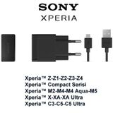 Sony Xperia Şarj Cihazı Aleti ve Kablosu Z Z1 Z2 Z3 Z4 Z5 M5 E5 X