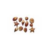 SOO SOAP DENİZ KABUKLARI SABUN SETİ KAHVERENGİ- ALTIN 12 Lİ SET EL YAPIMI HEDİYELİK DEKORATİF