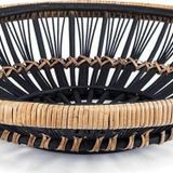 Sooboho Rattan Bambu Dekoratif Tepsi Siyah Naturel