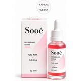 Sooe Kırmızı Aha Bha Peeling Serum 30 ml %10 Aha + %2 Bha, Glikolik Asit & Salisilik Asit, Leke Gözenek Akne Izi Karşıtı Yüz Serumu