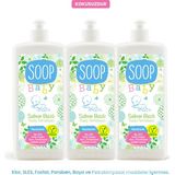 Soop Baby Bebek Sabun Bazlı Yüzey Temizleyici | %100 Doğal & Hipoalerjenik | Kokusuz İz Bırakmaz, Durulamasız | 3 x 1 L