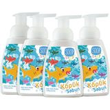 Soop Baby Shark Köpük Sabun 4x300 mL Hipoalerjenik Bitkisel İçerik Tüm Cilt Tipleri İçin Doğal