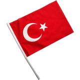 Sopalı 50X75Cm Raşel Kumaş Türk Bayrağı- 100 Adet