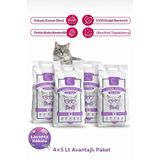 SOPHRESH Lavanta Kokulu Topaklanan Kedi Kumu 4x5 Lt/%100 Doğal Bentonit