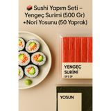 Sopung Kore Market Sushi Seti – Yengeç Surimi 500 Gr + Nori Yosunu 50 Yaprak - Sushi Gimbap Set