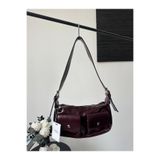 sora bags Bordo Nova Çift Cep Detaylı Omuz Çantası