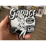 Sora Design Garage Service Temalı Dekoratif Bardak Altlığı Masa Üstü Aksesuarı - Tek Ebat